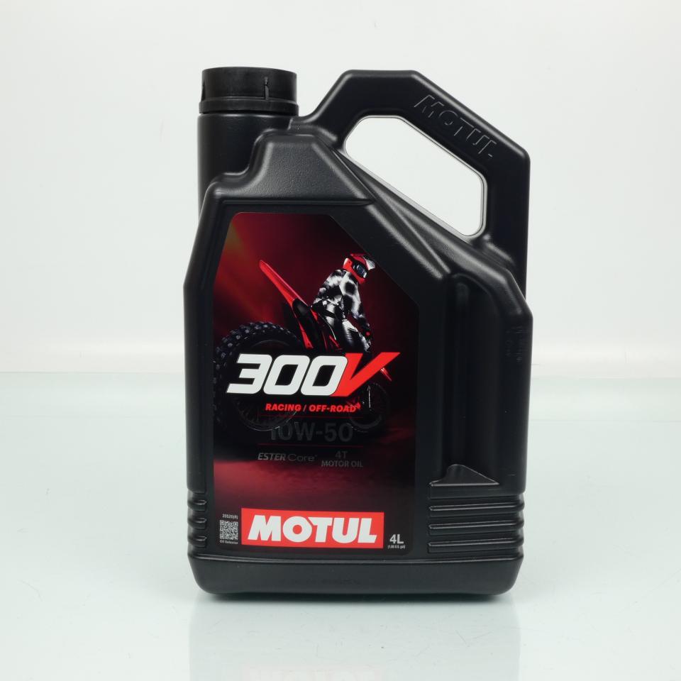 Bidon d'huile Motul 300V Off Road Racing 10W50 4T 100% Synthèse 4L pour moto TT