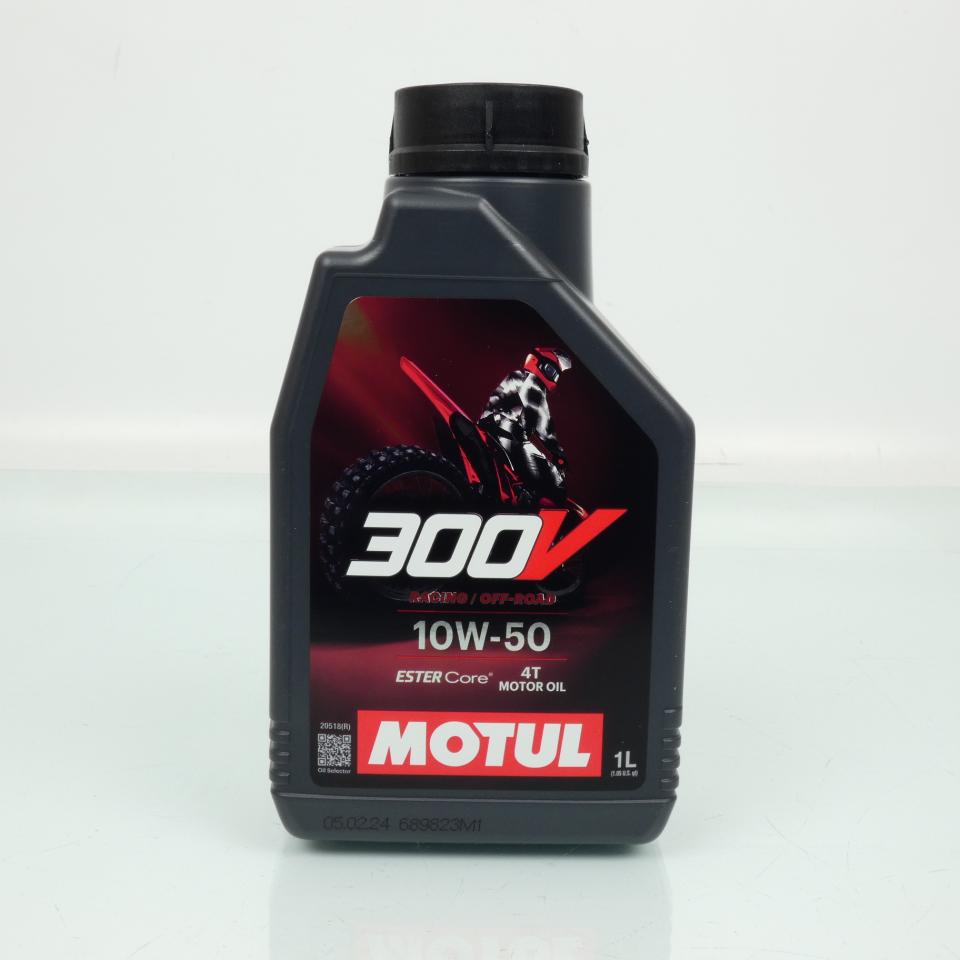 Bidon d'huile Motul 300V Off Road Racing 10W50 4T 100% Synthèse 1L pour moto TT
