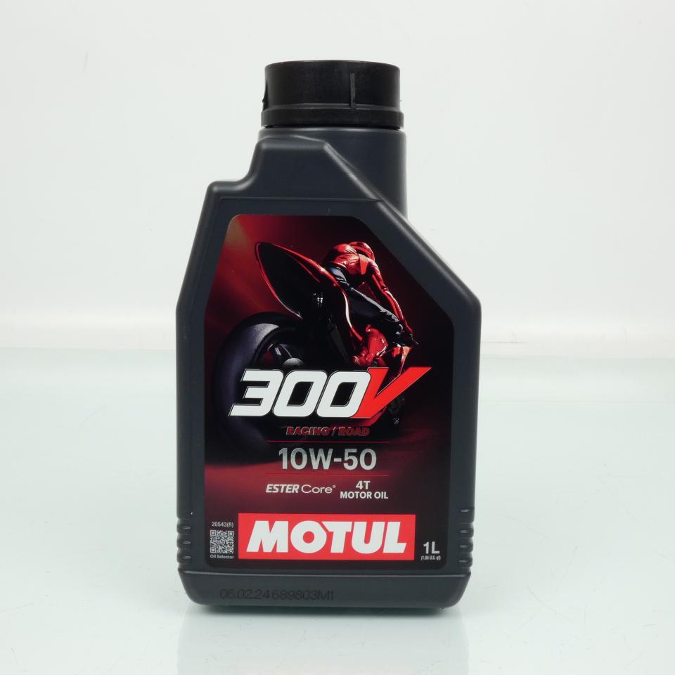 Bidon d'huile Motul 300V Road Racing 10W50 4T 100% Synthèse 1L pour moto Neuf