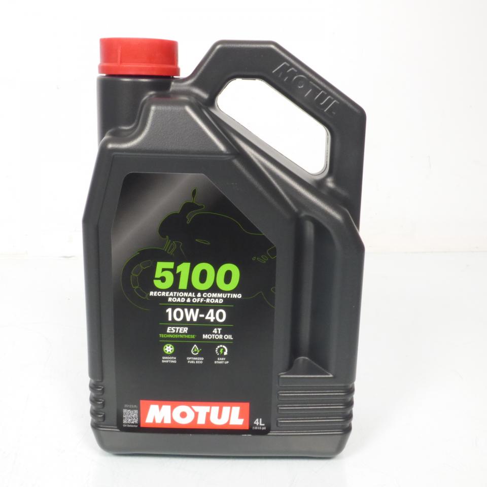 Bidon d'huile MOTUL 5100 10W40 MA2 Technosynthése pour moteur 4T en 4L Neuf