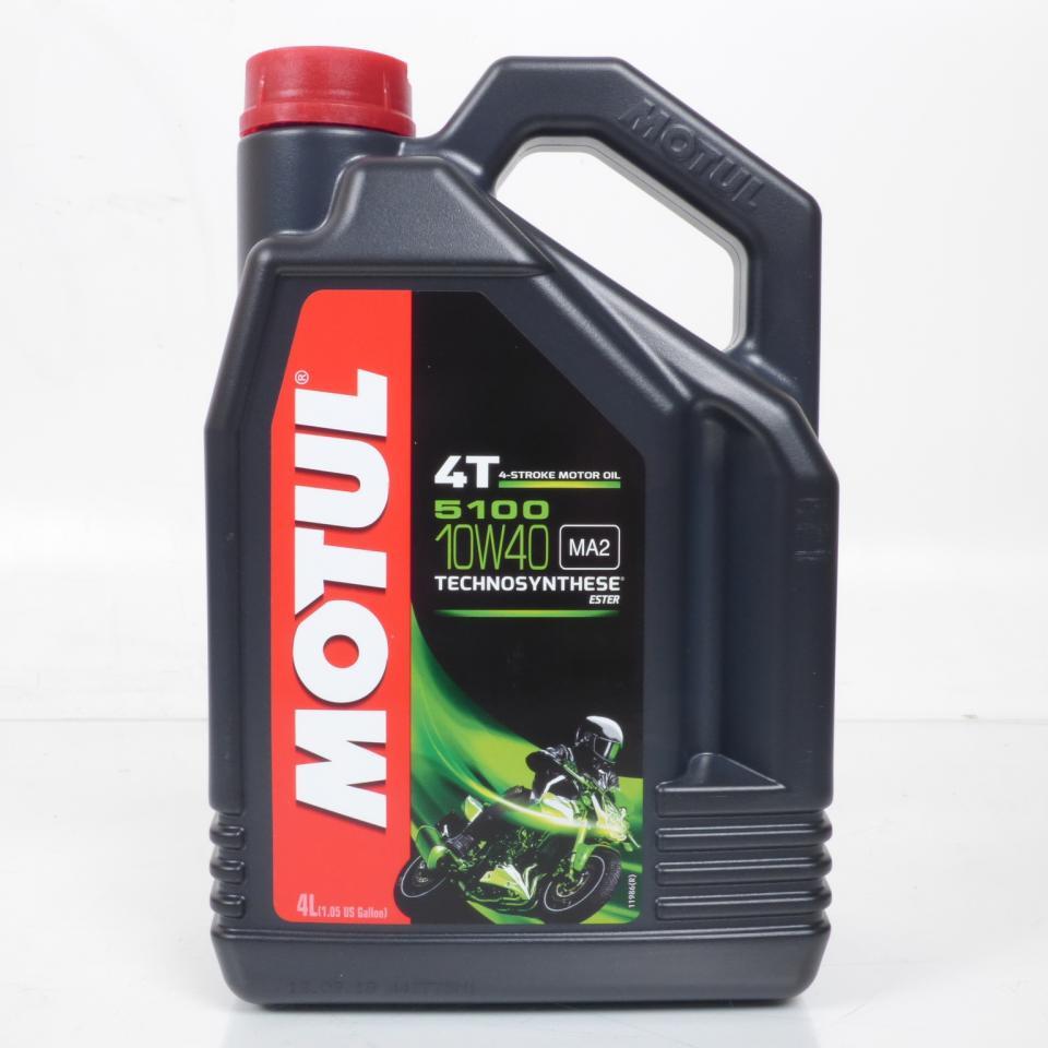 Bidon d'huile MOTUL 5100 10W40 MA2 Technosynthése pour moteur 4T en 4L Neuf