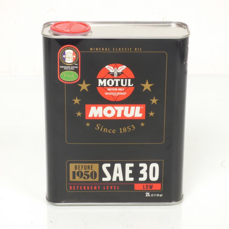 Huile Motul Classic SAE 30 minérale monograde pour moto voiture ancienne avant guerre