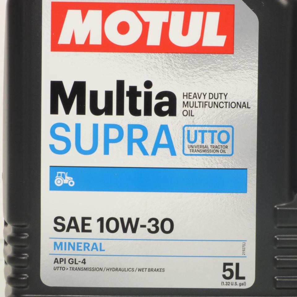Huile MOTUL MULTIA SUPRA UTTO 10W-30 API GL-4 transmissions frein à bain d'huile