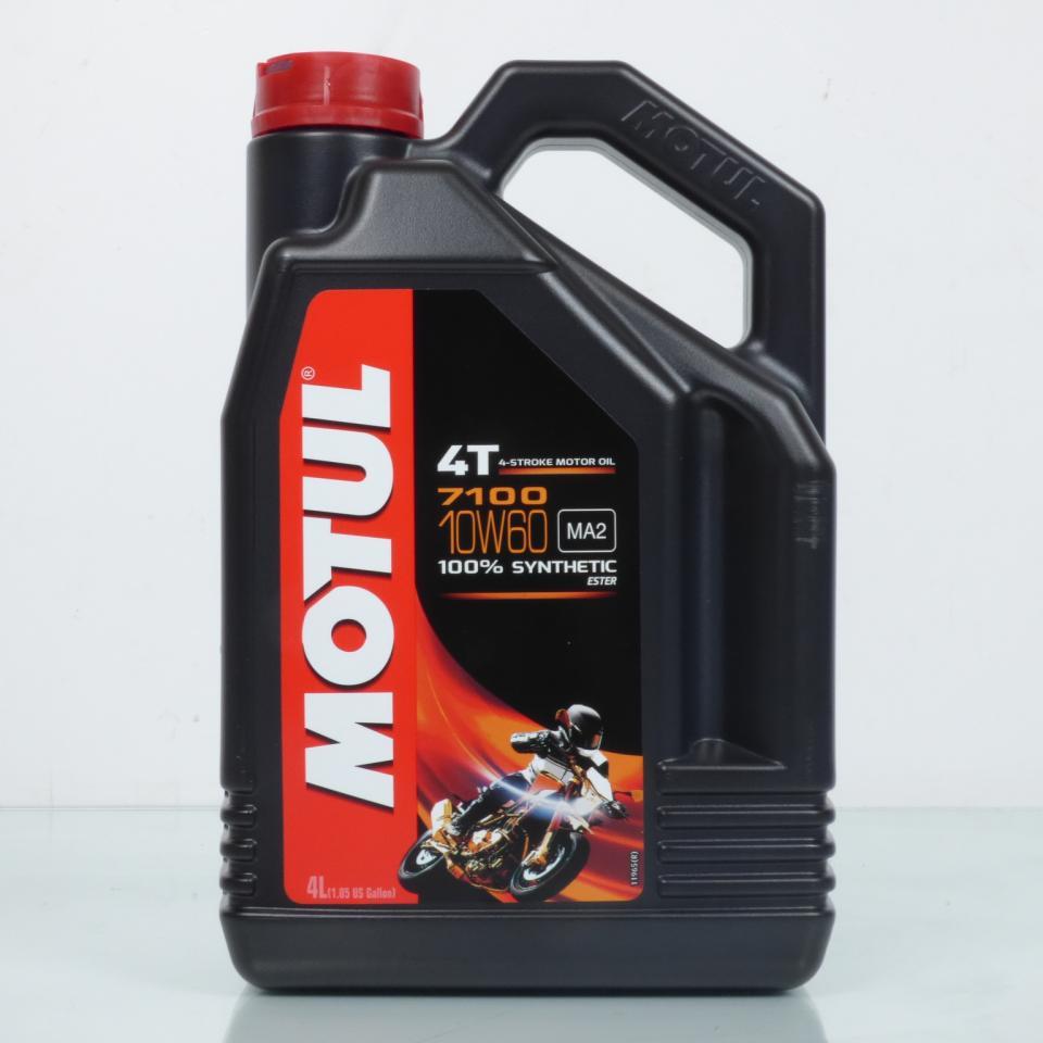 Bidon de 4 litres d'huile Motul 10W60 7100 4T MA2 100% synthèse pour moto pour motocycle
