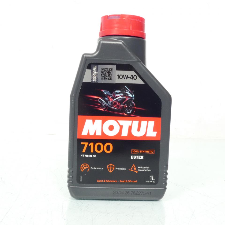 Bidon d'huile lubrifiant Motul 7100 10W40 4T 100% Synthèse 1L pour moto Neuf