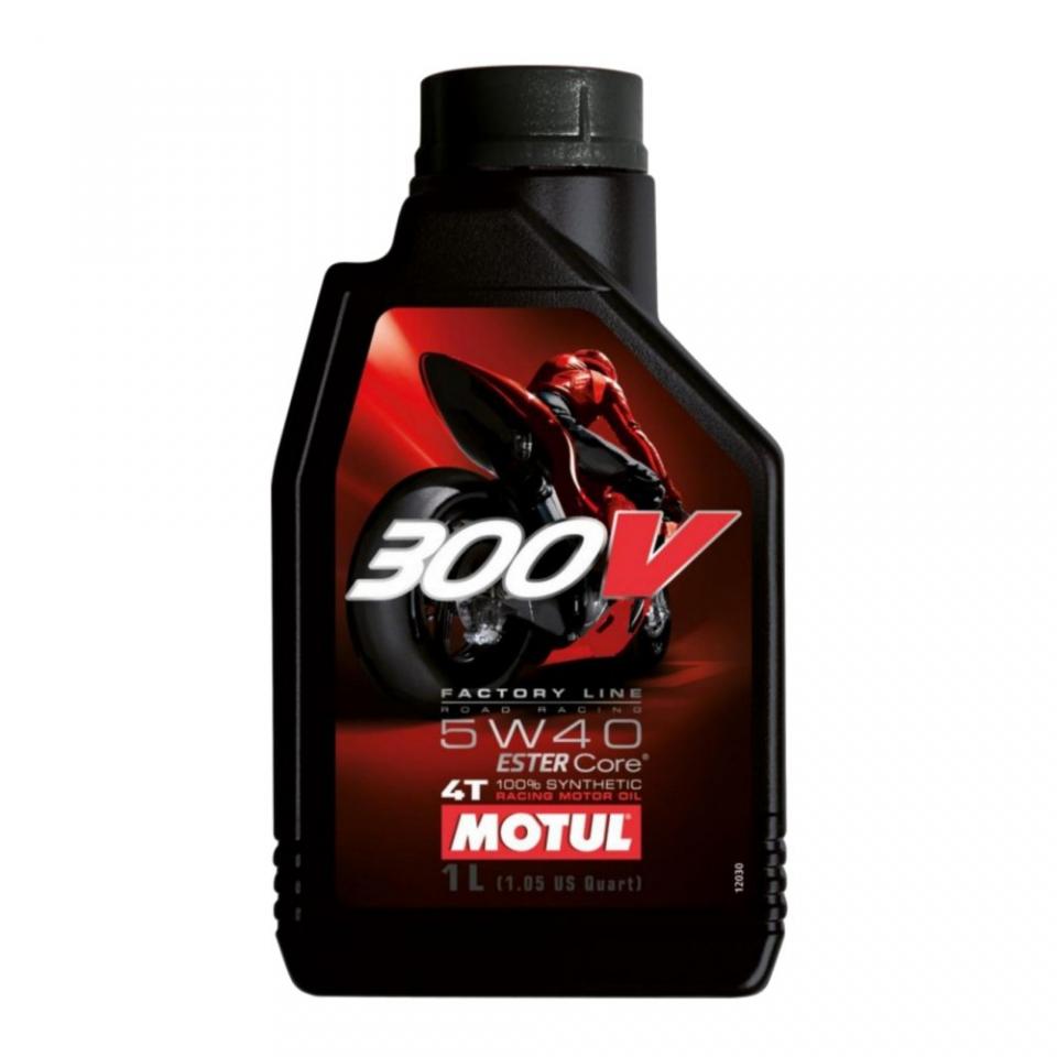 Bidon d'huile MOTUL 300V Road Racing 5W40 100% synthèse pour moto 1L Neuf