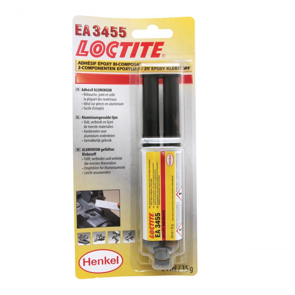 Seringue de colle adhésif résine époxy bi-composant Loctite EA 3455 pour carter alu moto scooter quad