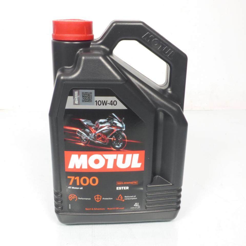 Bidon d'huile lubrifiant Motul 7100 10W40 4T 100% Synthèse 4L pour moto Neuf