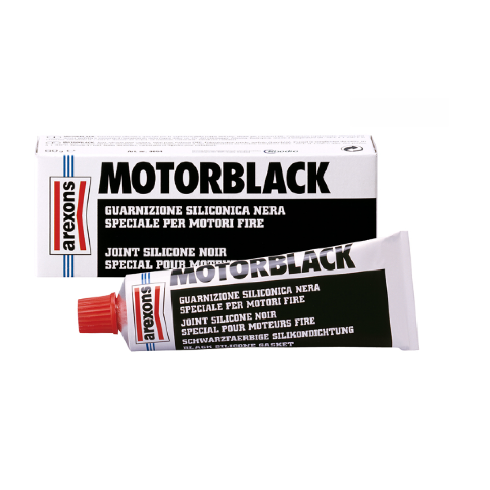 Pâte à joint silicone Arexons Motorblack MT0094 noir -70°C +250°C pour moto auto