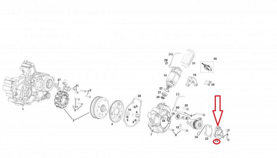 Couvercle carter allumage pour moto Rieju 300 MR RANGER 2014-20 EE80130GG-CBR-2