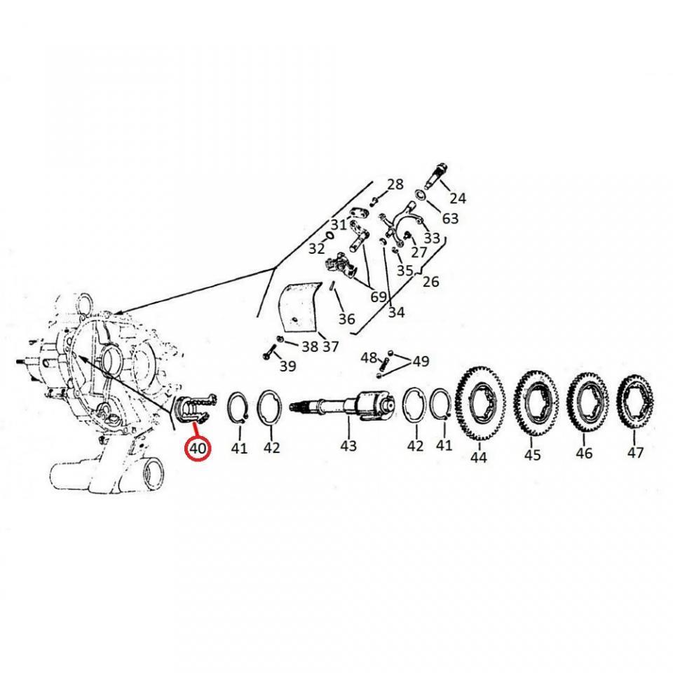 Boite de vitesse RMS pour scooter Piaggio 90 Vespa Special 1963-1968 165304 / boîte 3 vitesses Neuf