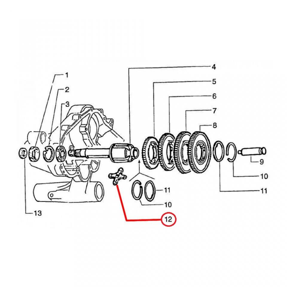 Boite de vitesse RMS pour scooter Piaggio 80 Vespa PX 1981 à 1982 2232251 Neuf