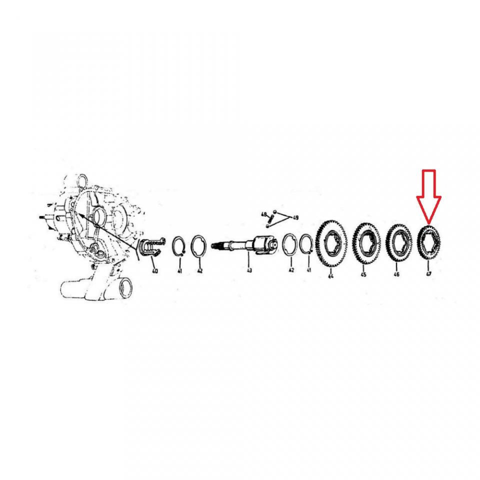 Pignon boite 4ème vitesse RMS pour scooter Piaggio 50 Vespa Special 1970 à 1983