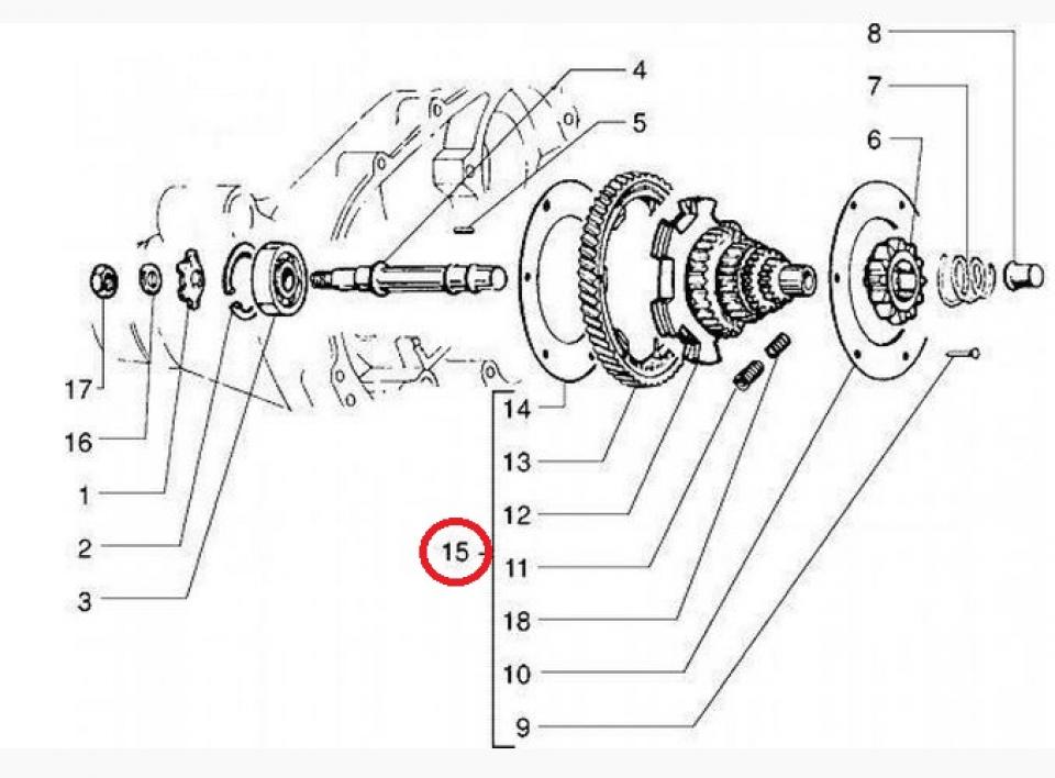 Arbre principal de boite de vitesse RMS pour Piaggio 125 Vespa PX 174735A Neuf