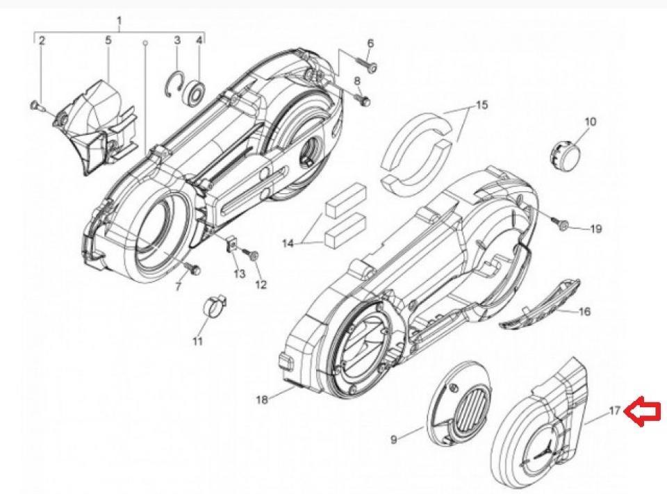 Carter de transmission origine pour Scooter Piaggio 500 MP3 2011 à 2018 873279 Neuf