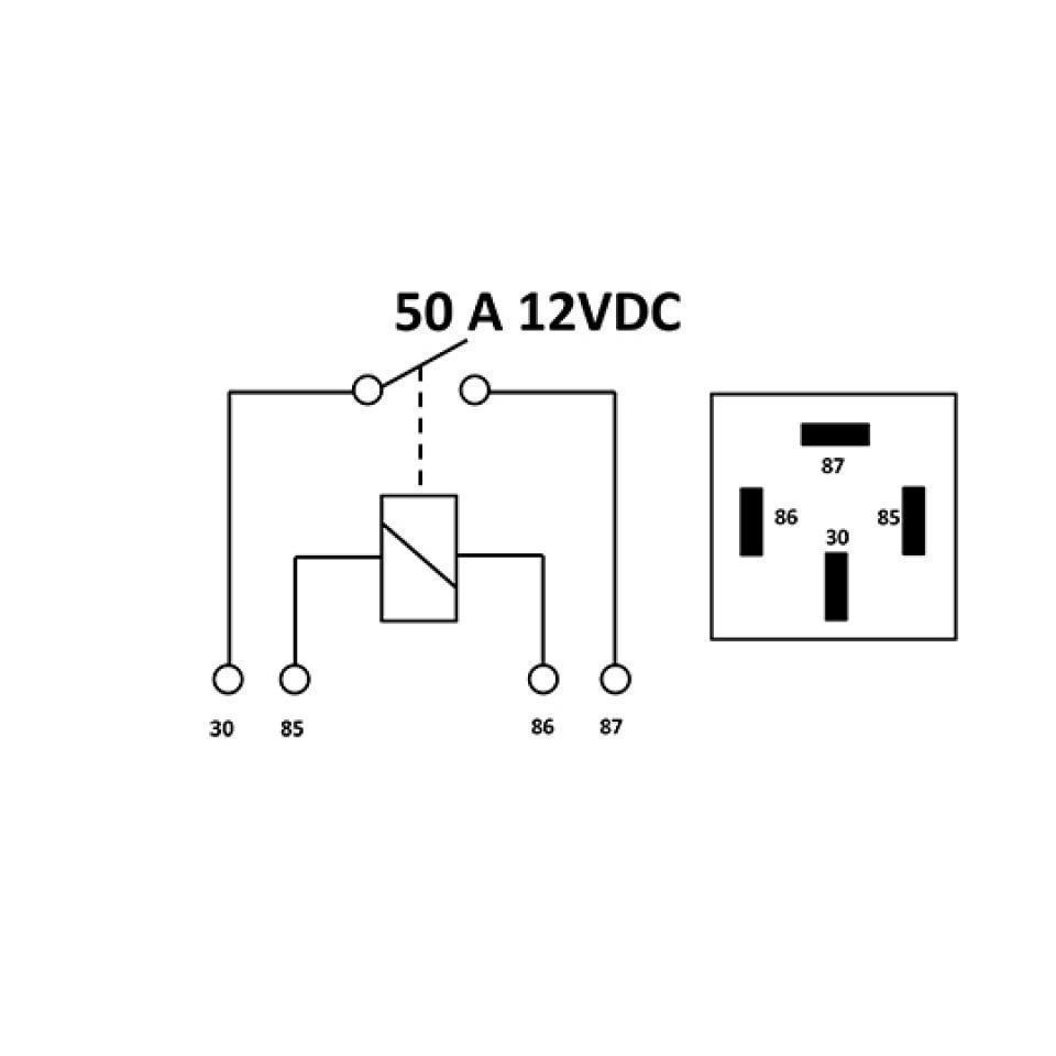 Relais de démarreur 12V 50A 4 cosse Guilera pour scooter MBK 50 Booster 020371
