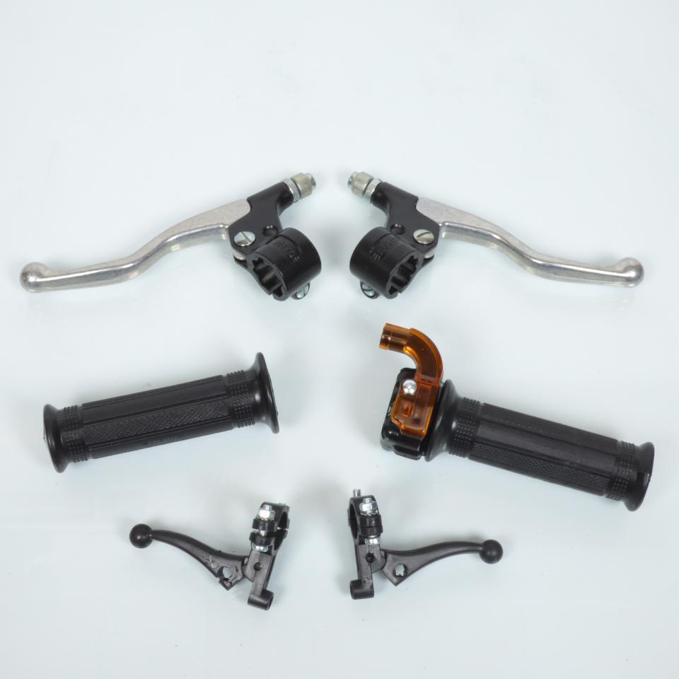 Kit poignées tirage rapide mini targa et cocotte + levier pour mobylette cyclo