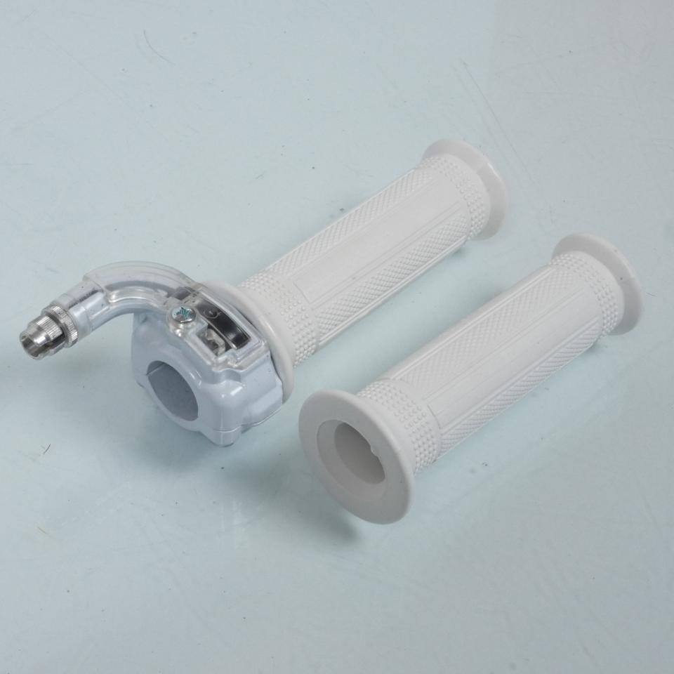 Poignée de gaz accélérateur blanc RSM mini targa pour mobylette cyclomoteur
