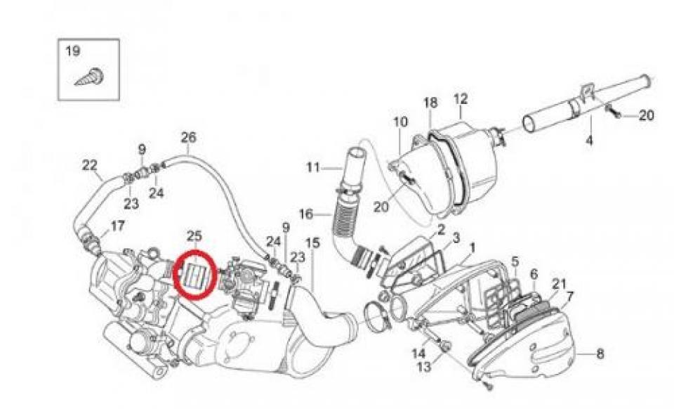 Pipe d admission origine pour Scooter Aprilia 125 Leonardo 1999 à 2004 AP0267137 / 267137 Neuf