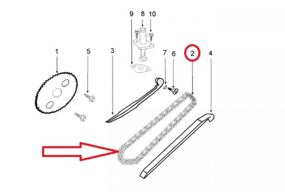 Chaîne de distribution pour scooter Sym 125 CELLO 4T 14401-F6A-0000 Neuf