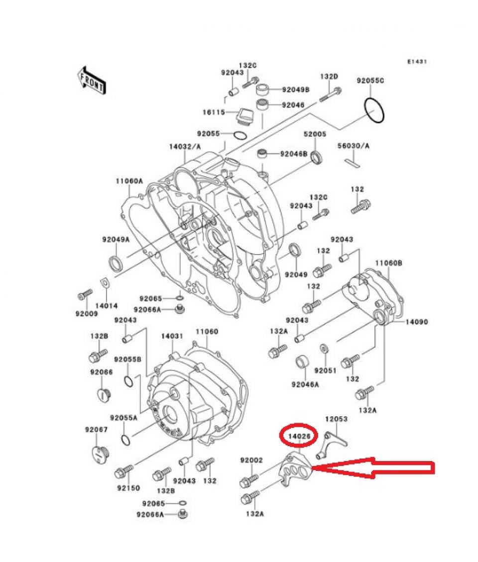 Cache pignon gris pour moto Kawasaki 650 KLX R 1993 à 1996 14026-1183 Neuf