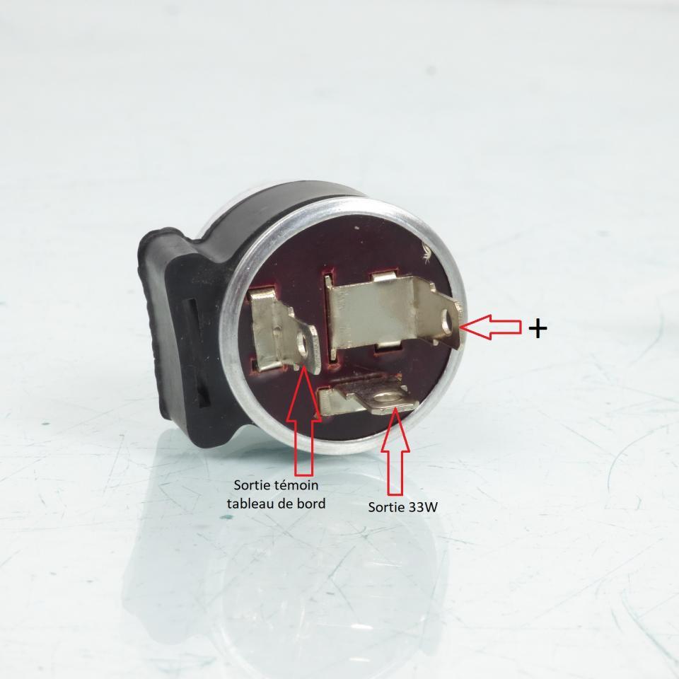 Centrale relai clignotant 12V 33W 3 plots support caoutchouc pour moto scooter quad