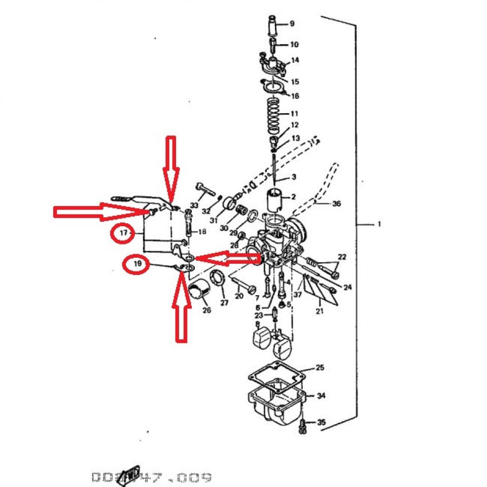 Kit levier de starter pour moto Yamaha 50 DTR 1988 à 1989 3HL-E4375-00 Neuf