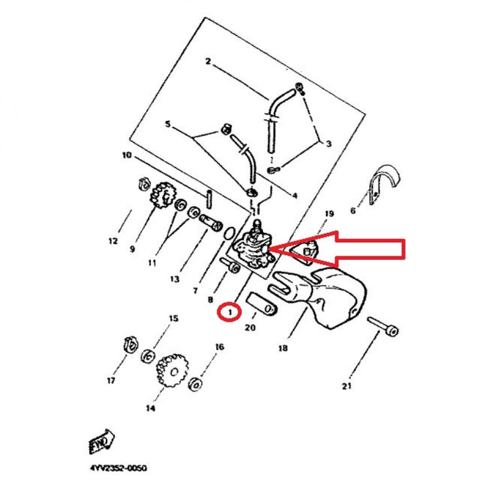 Pompe à huile pour moto MBK 50 X-Power 2003 à 2012 PLBD38 5BK-E3100-00-00 Neuf