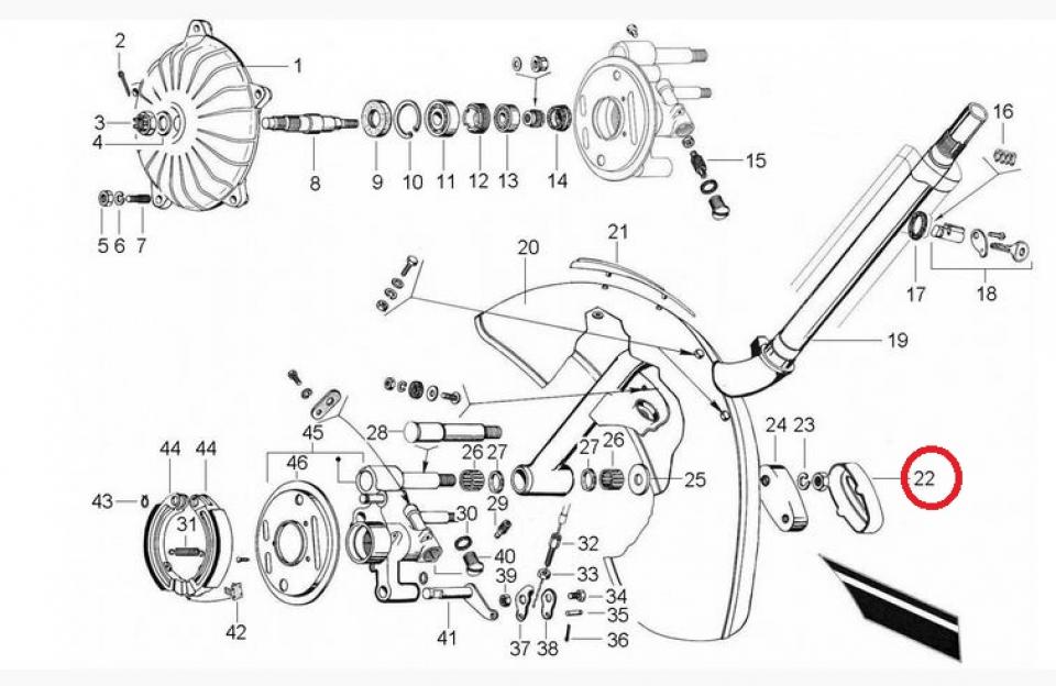 Protection de fourche RMS pour scooter Piaggio 50 Vespa 1967 à 1982 070177 Neuf
