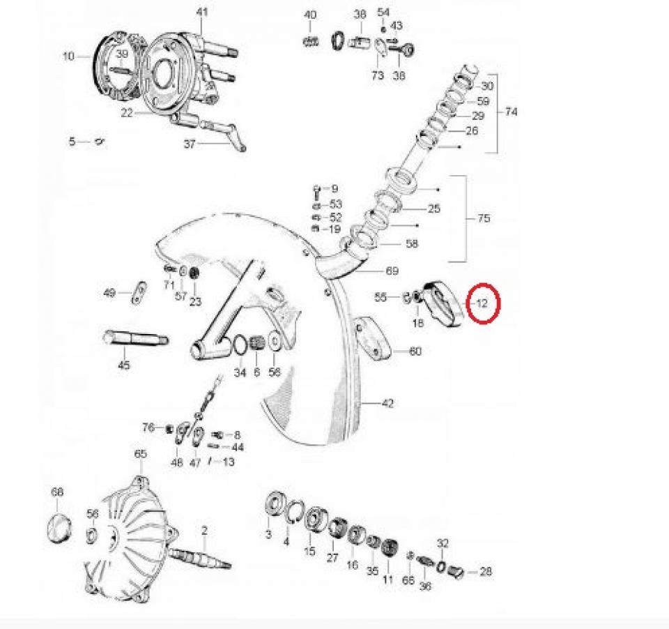 Protection de fourche RMS pour scooter Piaggio 50 Vespa Pk 099025 / 216966 Neuf