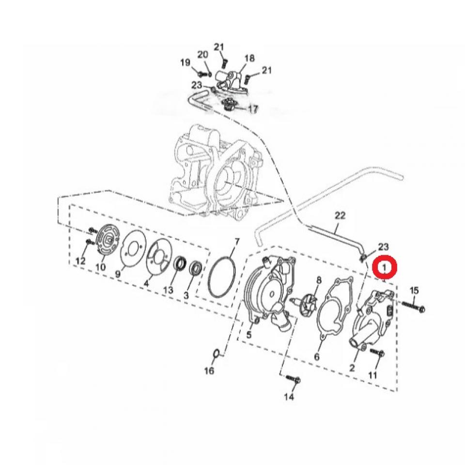 Pompe à eau origine pour scooter Yamaha 125 X-Max 2014 à 2017 1B9E24200200 Neuf