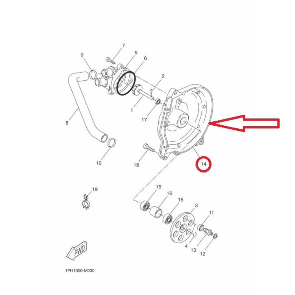 Carter de Pompe à eau pour scooter MBK 50 Nitro 1997-06 5BR-E5421 3D4-E5421 Neuf