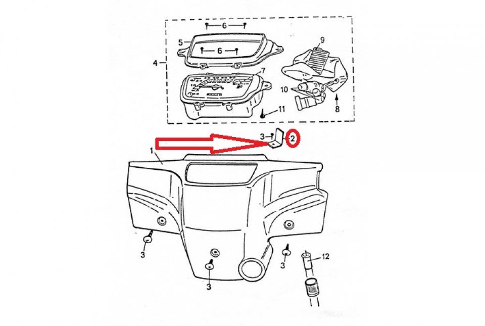 Patte fixation origine pour scooter Peugeot 50 St Rapido 1985 à 1993 712076 Neuf