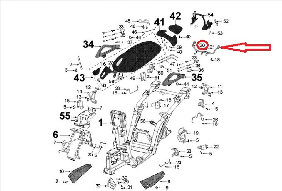 Boucle cintre arrière pour scooter Peugeot 400 METROPOLIS EFI 781994 Neuf