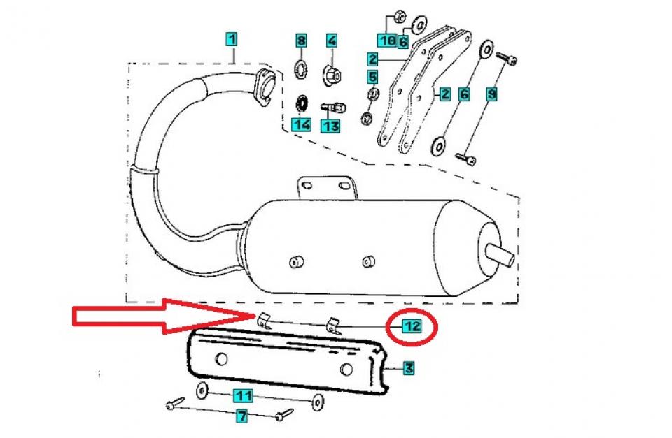 Support Protection de pot échappement pour scooter Peugeot 50 Zenith 731833 Neuf
