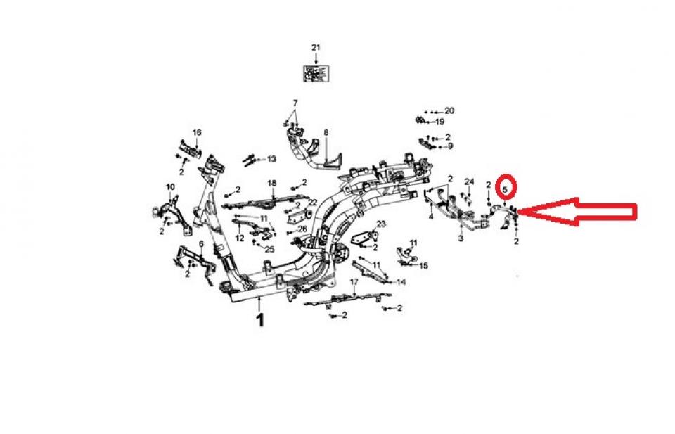 Boucle cintre arrière pour scooter Peugeot 50 Django 2T 2014 à 2017 787033 Neuf