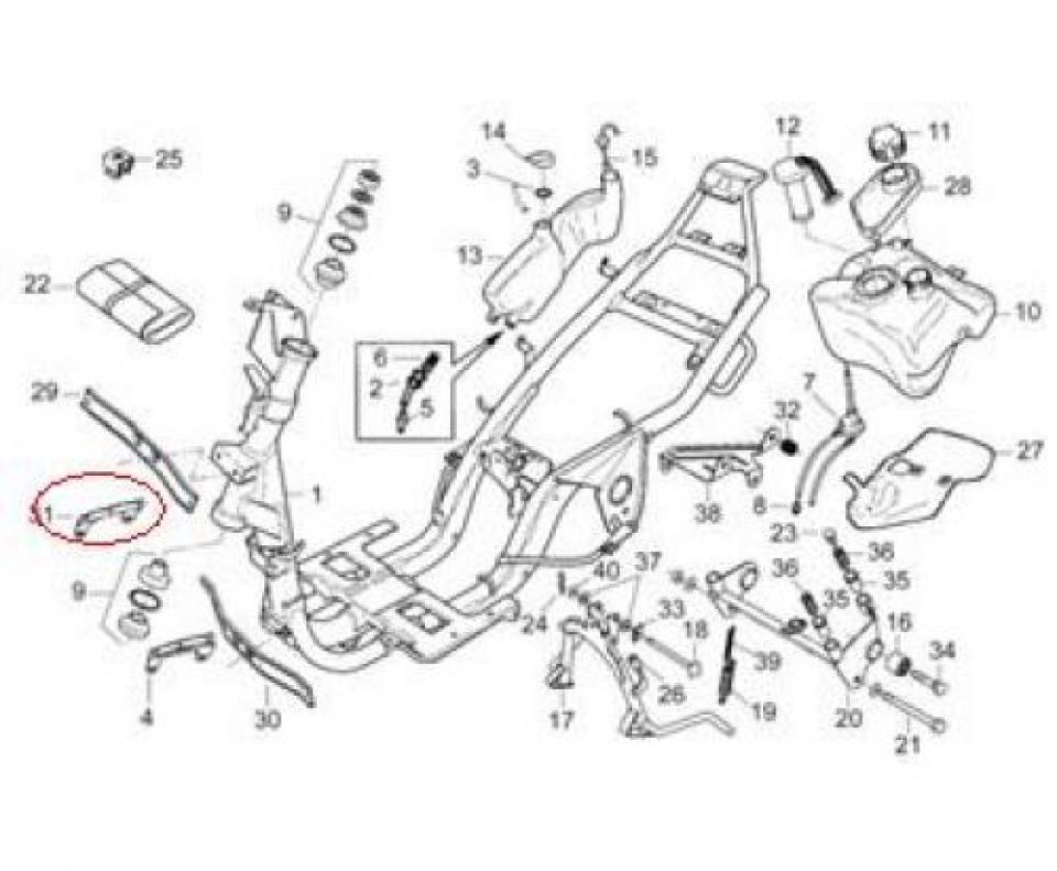 Support divers pour scooter Aprilia 50 SR 1994 - 1996 AP8232763 Neuf