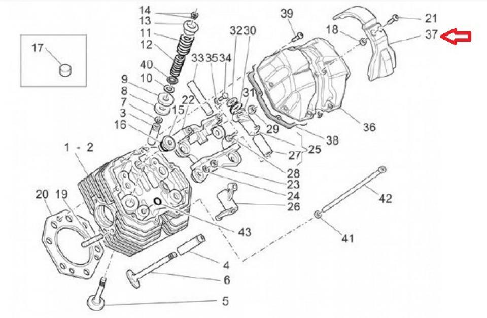 Cache plastique couvre culasse pour moto Moto Guzzi 1100 Breva 2005-2007 5023430