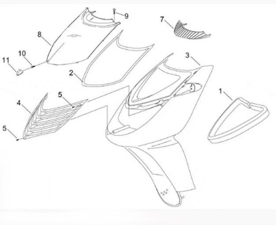 Protection diverse origine pour Aprilia 50 Sonic 1998 à 2008 AP8212948 Neuf