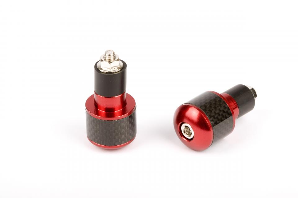 Embout de guidon diamètre intérieur 17mm Myra rouge / carbone pour moto Neuf