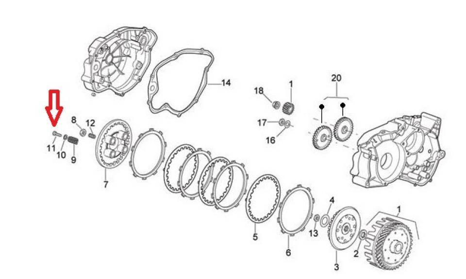 Visserie origine pour moto Minarelli 50 AM6 AP8206279 / M5 Pas 0.8 x 20mm Neuf