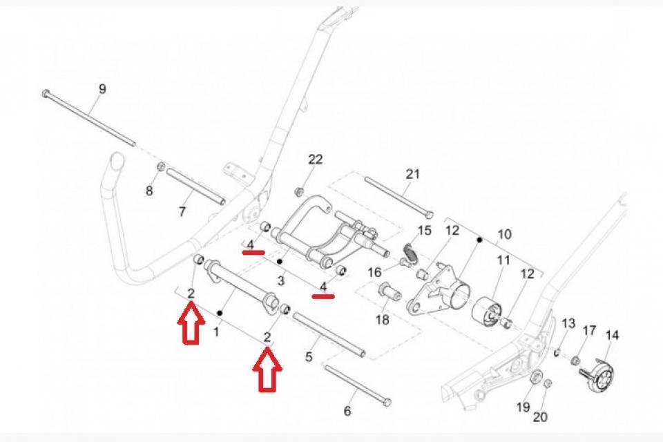 Roulement axe de bras oscillant pour scooter Piaggio 125 Xevo 2007-2011 15x21x14mm