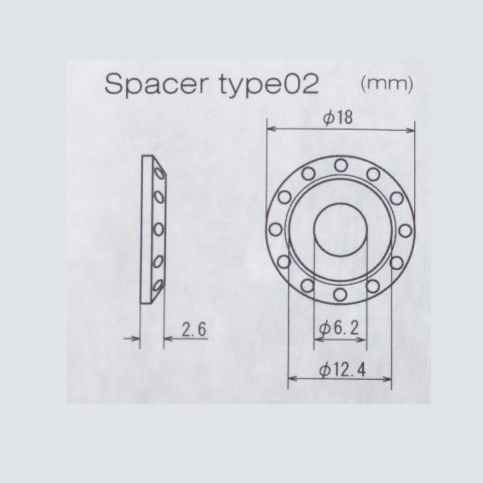 Rondelle spacer aluminium DRC T02 anodisé noir pour moto cross enduro tuning racing