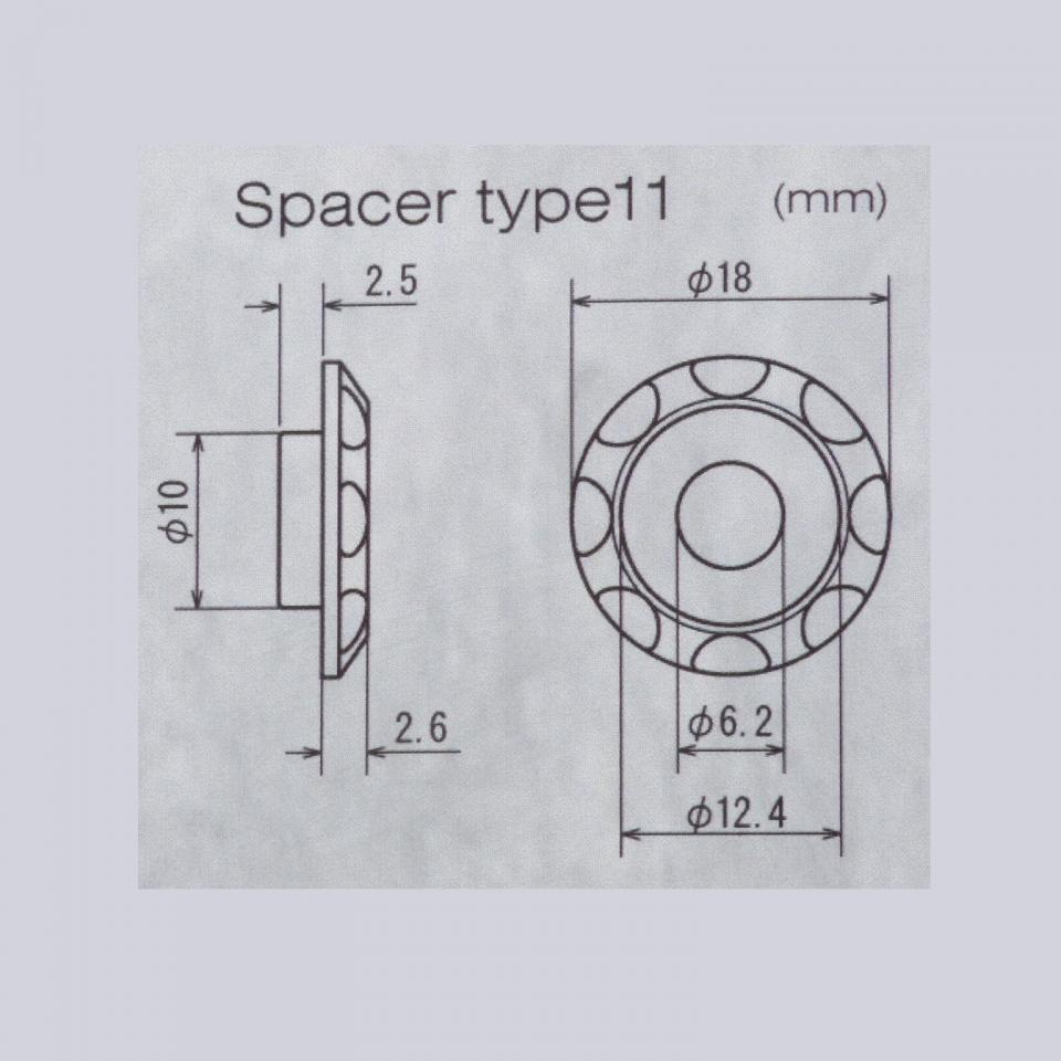 Rondelle spacer aluminium DRC T11 anodisé or pour moto cross enduro tuning racing