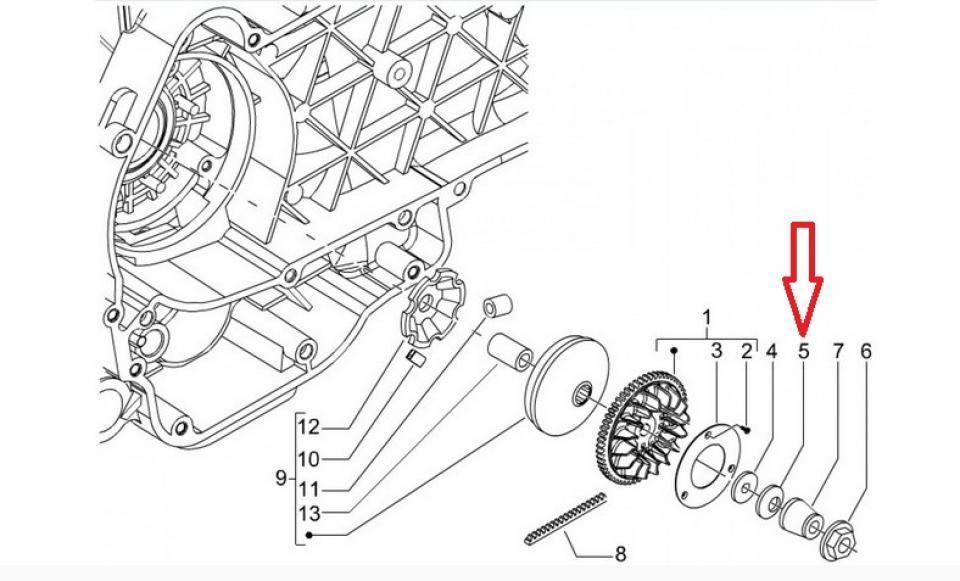 Rondelle calage de variateur 17x32x1.3 pour scooter Piaggio 125 X9 Après 2007 831363