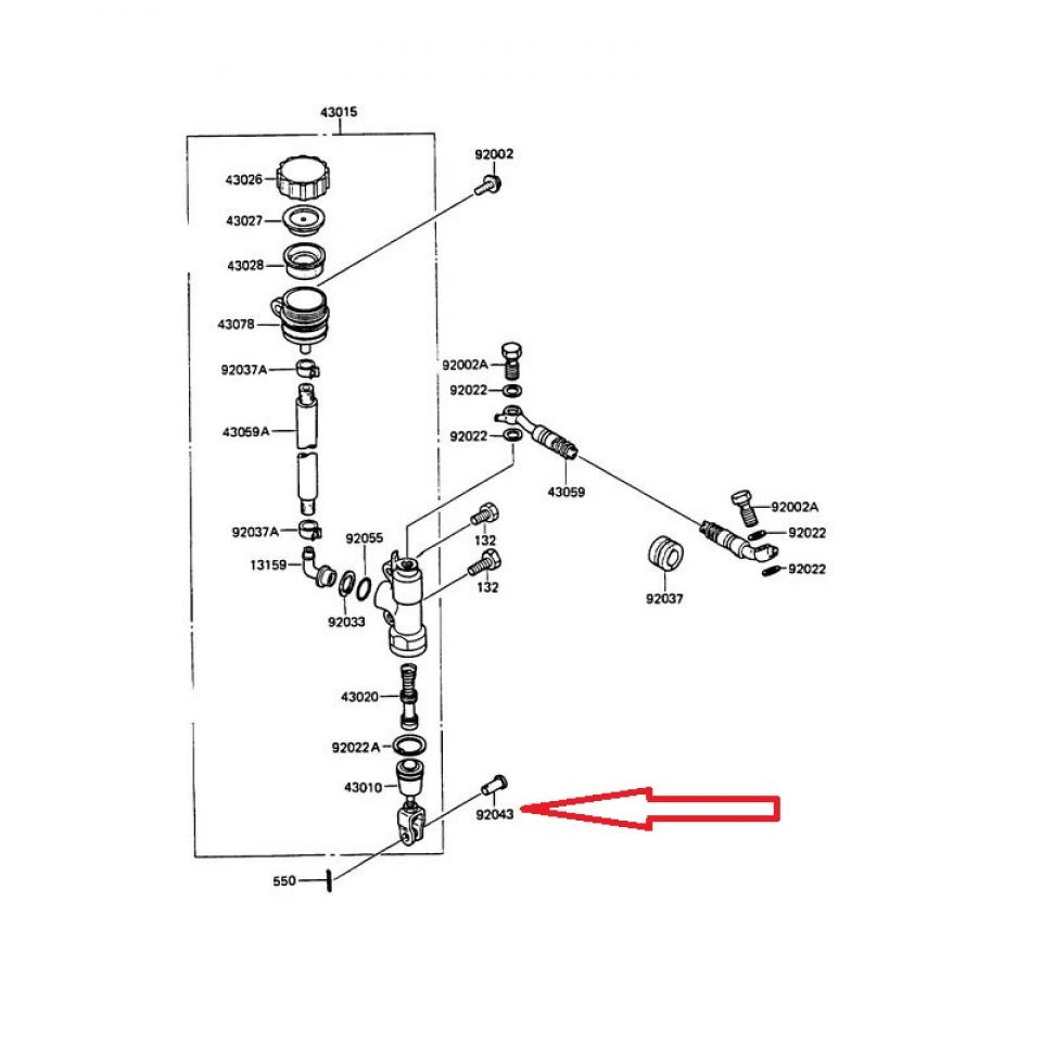 Pion tige poussé maitre cylindre origine pour moto Kawasaki 650 ER6n 920430104
