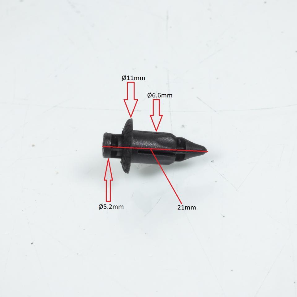 Lot 10 rivet clip plastique de carrosserie carénage pour moto scooter Ø6.6mm tete 11mm Neuf