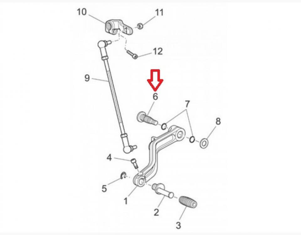 Boulon pivot sélecteur frein pour moto Moto Guzzi 1100 Griso 2005-2007 884033