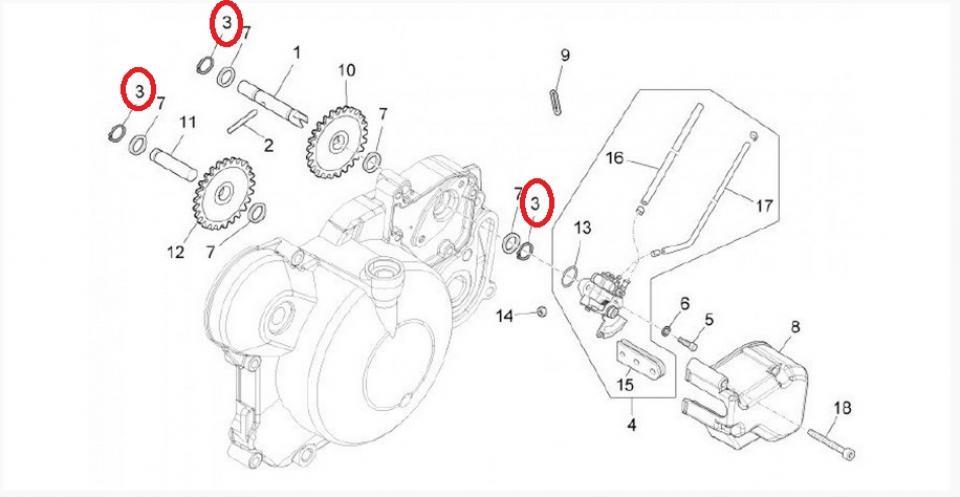 Clip de tendeur courroie pour scooter Piaggio 50 Vespa PK XL Automatic 1987-1990