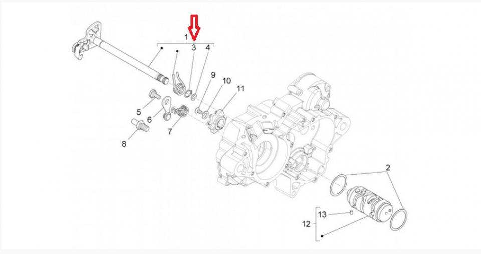 Clips d'axe de sélecteur de vitesse pour moto Aprilia 50 RS 2011 à 2019 005970